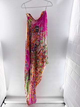 Silvia Tcherassi Silk Maxi Dress with Marble pattern, M