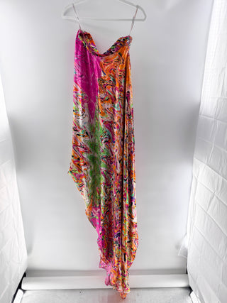 Silvia Tcherassi Silk Maxi Dress with Marble pattern, M