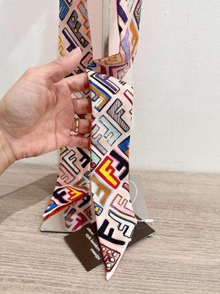 Fendi silk two sides twilly scarf