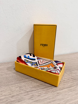 Fendi silk two sides twilly scarf