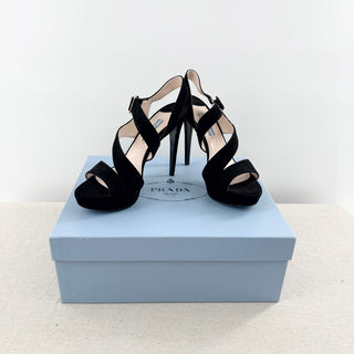 Prada suede platform sandals, 37.5