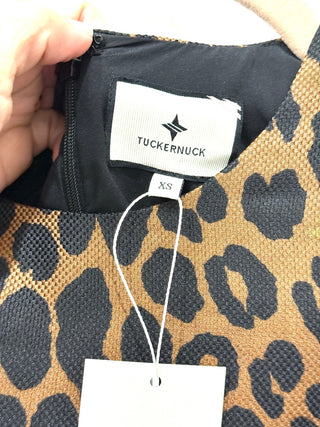 Tuckernuck Marlowe Leopard Print Mini Shift Dress Brown/Black Women's Size XS