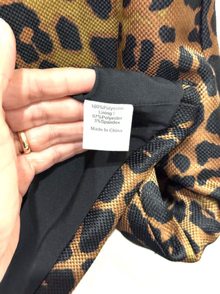 Tuckernuck Marlowe Leopard Print Mini Shift Dress Brown/Black Women's Size XS