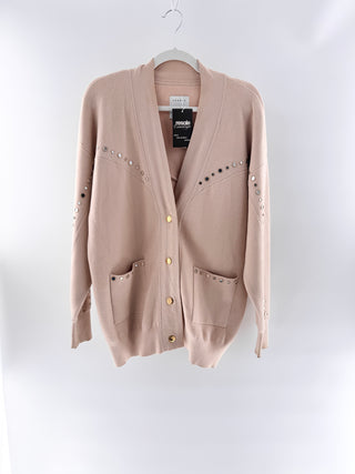 Sandro open front cardigan with mirror details, M
