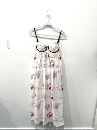 NWT Ancora Sleeveless Underwired The Highland Coast Maxi Dress White Women's L