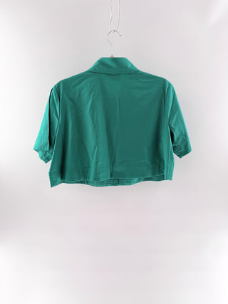 Aje Short-Sleeve Cropped Button-Up, 8