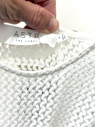 ASTR The Label Sleeveless Sheer Contrast Bubble Hem Maxi Dress White Womens Sz S