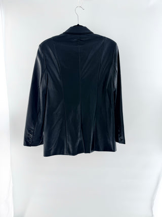 Z Supply Faux Leather Long Sleeve Single Breasted Blazer Jacket Black Womens M