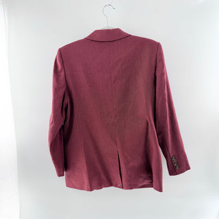 NWT Ann Taylor Long Sleeve Single Breasted Longline Blazer Rose Burgundy 10P