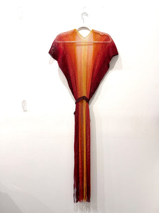 NWT Luli Fama Sunshine Addict Poncho Long Kaftan Cover Up Sunset One Size