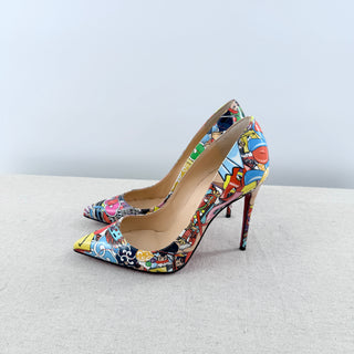 Christian Louboutin Patent Leather Pigalle Follies 100 Stilettos Pumps Multi 36