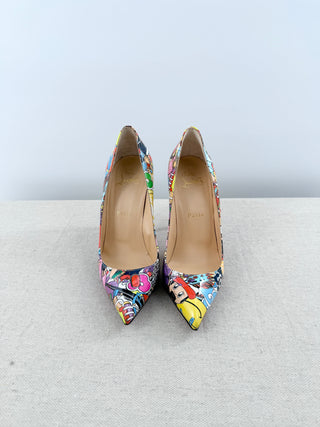 Christian Louboutin Patent Leather Pigalle Follies 100 Stilettos Pumps Multi 36
