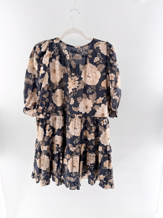 morton mac Silk & Cotton Rose Printed Mini Skirt, S