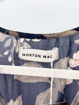 morton mac Silk & Cotton Rose Printed Mini Skirt, S