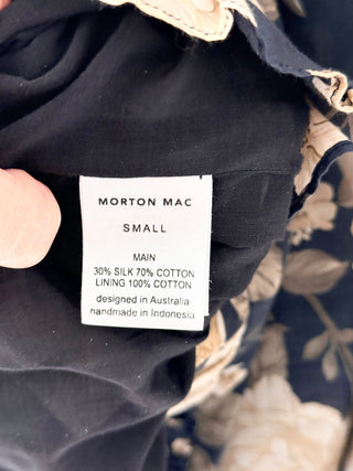 morton mac Silk & Cotton Rose Printed Mini Skirt, S