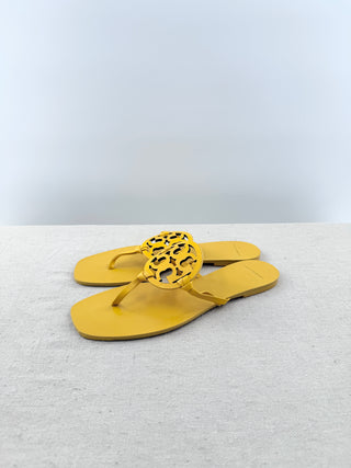 Tory Burch leather logo sandals, 9.5