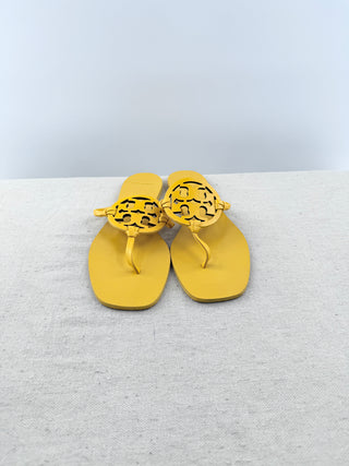 Tory Burch leather logo sandals, 9.5