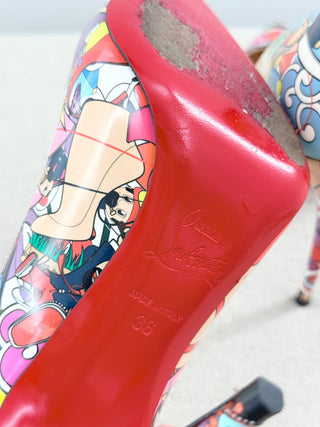 Christian Louboutin Patent Leather Pigalle Follies 100 Stilettos Pumps Multi 36