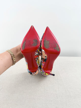 Christian Louboutin Patent Leather Pigalle Follies 100 Stilettos Pumps Multi 36