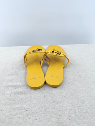 Tory Burch leather logo sandals, 9.5