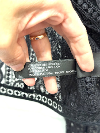 Charo Ruiz Ibiza Tilma Long Sleeve Open Front Lace Jacket Black Women's Size S