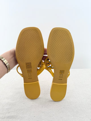 Tory Burch leather logo sandals, 9.5