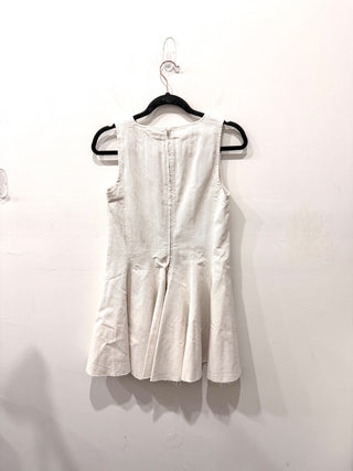 NWT Zara Sleeveless Fit and Flare Skater Mini Denim Dress Beige Women's Size S