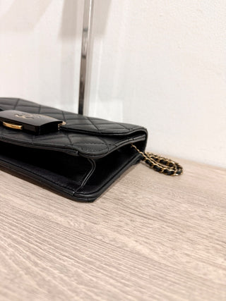 CHANEL lock cross body bag leather