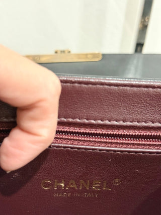CHANEL lock cross body bag leather