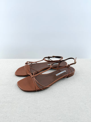 Manolo Blahnik flat leather sandals, 40.5
