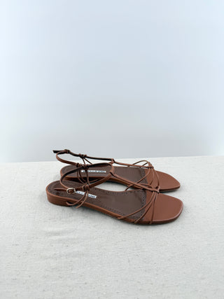 Manolo Blahnik flat leather sandals, 40.5