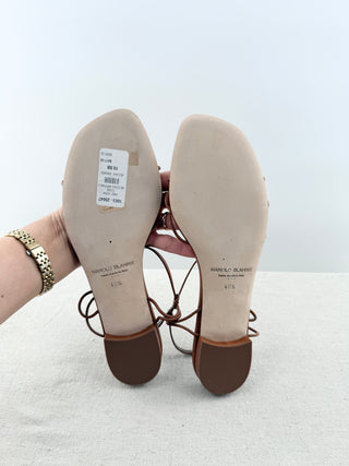 Manolo Blahnik flat leather sandals, 40.5