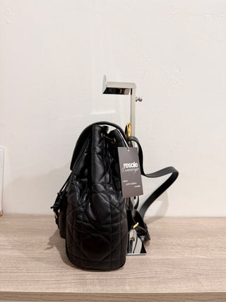 Christian Dior Caro Macrocannage Lambskin Medium Backpack Black