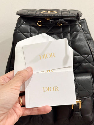 Christian Dior Caro Macrocannage Lambskin Medium Backpack Black
