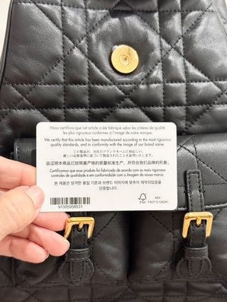 Christian Dior Caro Macrocannage Lambskin Medium Backpack Black