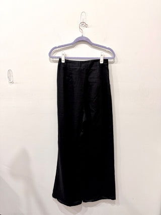 Dissh 100% Linen High Rise Wide Leg Trouser Pants Black Womens Size AUS 8 / US 4