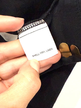 Dissh 100% Linen High Rise Wide Leg Trouser Pants Black Womens Size AUS 8 / US 4