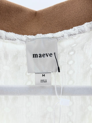Maeve crochet polo top with contrast trim, M