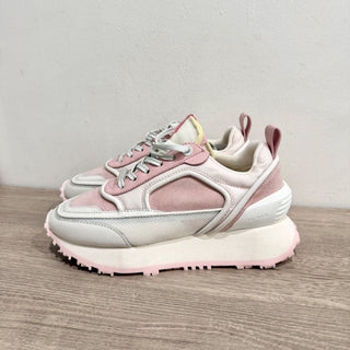 Balmain Racer Suede/Mesh Low-Top Chunky B-Court Sneakers White/Pink Women's 6