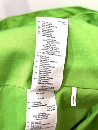 Sandro Tafetta High Waisted Ruffle Mini Skirt Bright Green Women's 38 FR / US 6