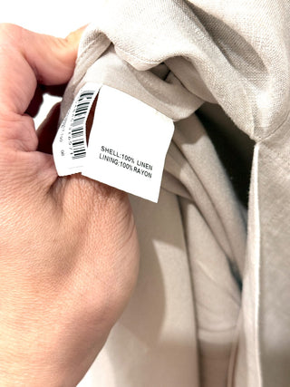 Dissh 100% Linen High Waisted Back Vent Maxi Skirt Beige Women's Size 4