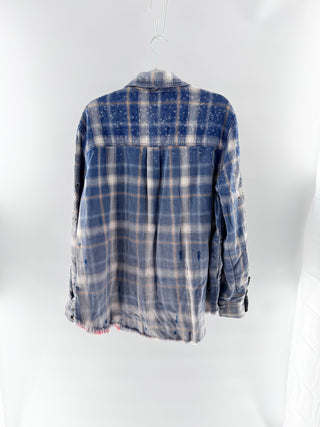 Free People shacket plaid studded detail, M