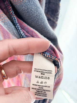Free People shacket plaid studded detail, M