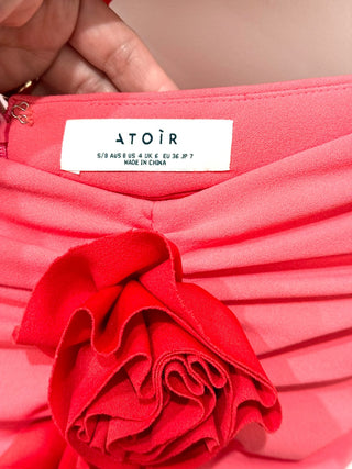 Atoir The Deju Vu Crop Top & Ruched Mini Skirt Flower Set Pink/Red Women's Small