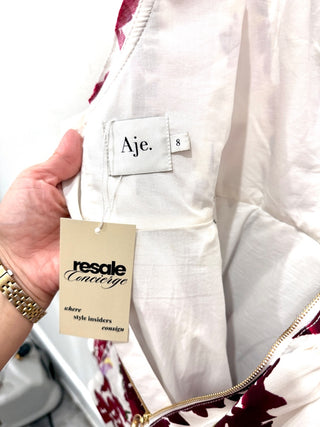 Aje Suzette Floral Bubble Hem Mini Dress Roses of Provence Print AUS 8 / US 4