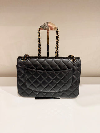 CHANEL lamb leather quilted classic double flap jumbo bag, jumbo