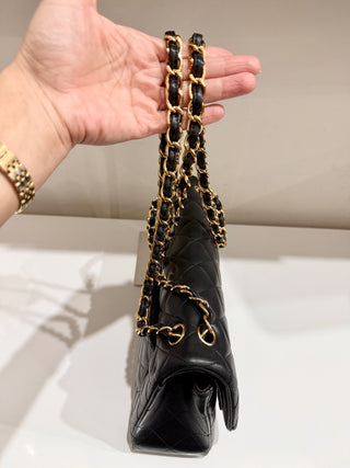 CHANEL lamb leather quilted classic double flap jumbo bag, jumbo