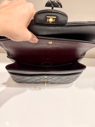 CHANEL lamb leather quilted classic double flap jumbo bag, jumbo