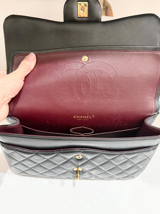 CHANEL lamb leather quilted classic double flap jumbo bag, jumbo