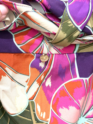 Floral Print High Waisted Adjustable Wrap Sarong Skirt Women's Multi One Size